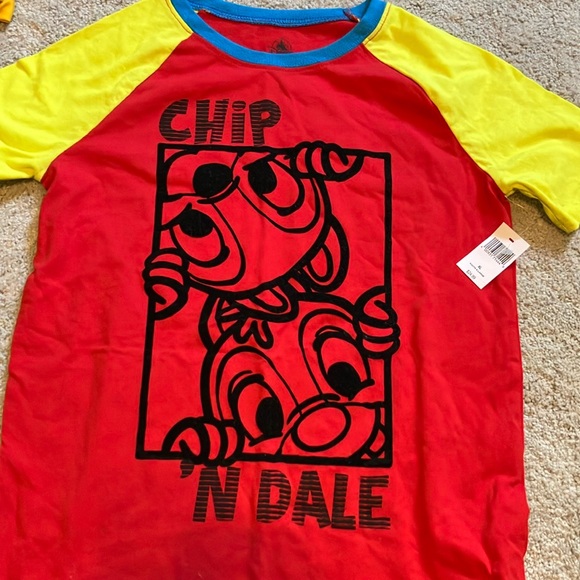 Disney Other - Disney XL Youth Chip & Dale Red Yellow & Blue Tshirt
